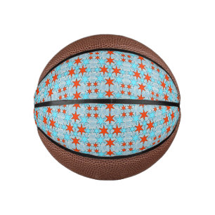 Mini Balón De Baloncesto Patrón de estrellas azules y rojas