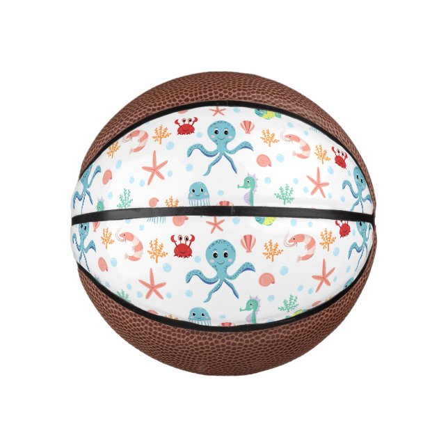 Mini Balón De Baloncesto Patrón del mundo marino (Anverso)