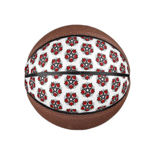 Mini Balón De Baloncesto Pentagram con rosas rojas
