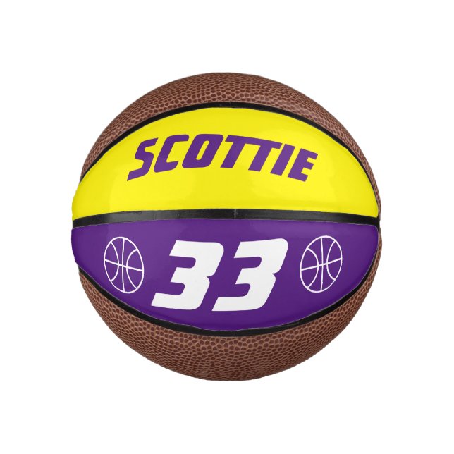 Mini Balón De Baloncesto Pequeño regalo de deportes de baloncesto con nombr (Anverso)