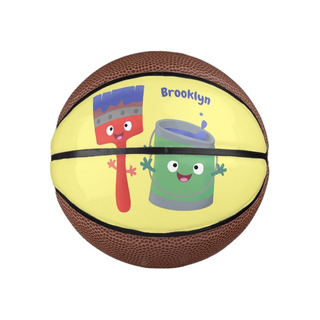 Mini Balón De Baloncesto Personajes de pincel y dibujos animados (Anverso)