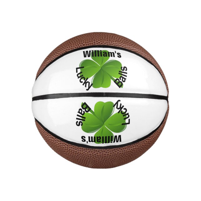 Mini Balón De Baloncesto Personalizado Cuatro Hojas De Atractivo Lucky (Anverso)