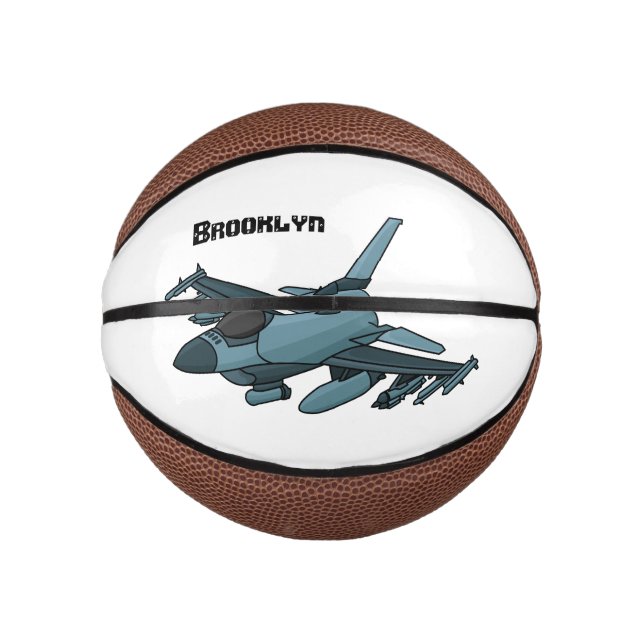 Mini Balón De Baloncesto Personalizado de avión de combate militar (Anverso)