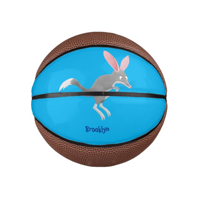 Mini Balón De Baloncesto Personalizado de bilby australiano feliz (Anverso)