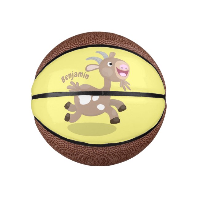 Mini Balón De Baloncesto Personalizado de cabra alegre (Anverso)