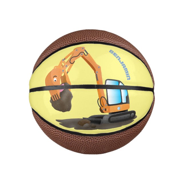 Mini Balón De Baloncesto Personalizado de excavadora de naranja cúpula (Anverso)