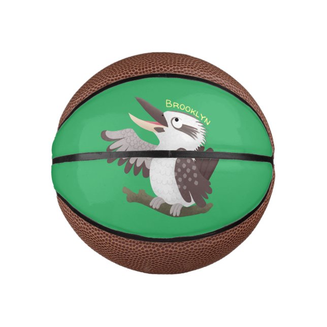 Mini Balón De Baloncesto Personalizado de kookaburra gracioso (Anverso)