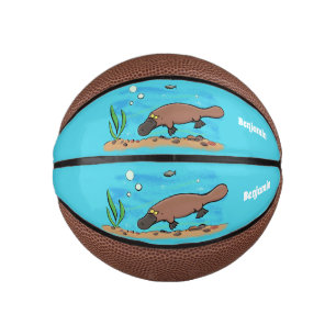 Mini Balón De Baloncesto Personalizado de natación de Platypus Cute