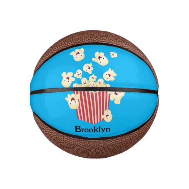 Mini Balón De Baloncesto Personalizado de palomitas de palomitas graciosas (Anverso)