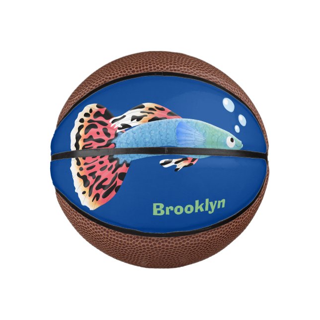 Mini Balón De Baloncesto Personalizado de peces tropicales adormilados (Anverso)