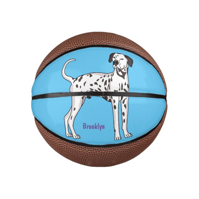 Mini Balón De Baloncesto Personalizado de perro dalmatiano (Anverso)