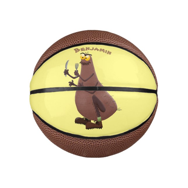 Mini Balón De Baloncesto Personalizado de pulgas fea hambrienta (Anverso)