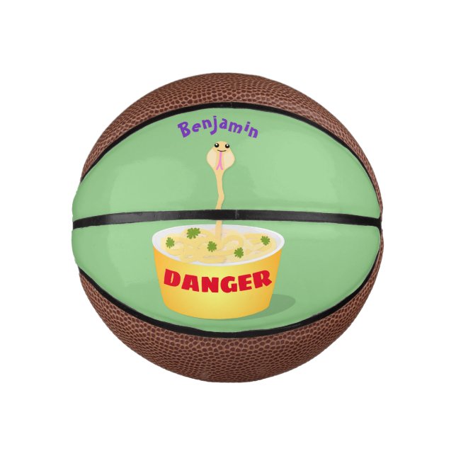 Mini Balón De Baloncesto Personalizado de serpientes de fideos de pelo hues (Anverso)