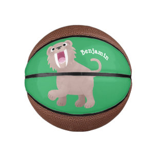 Mini Balón De Baloncesto Personalizado de Smilodon del tigre dientes de Cut