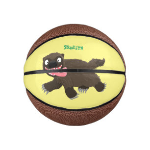 Mini Balón De Baloncesto Personalizado de un animal lobverino hambriento