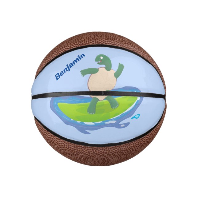 Mini Balón De Baloncesto Personalizado divertida de la ola de tortugas (Anverso)