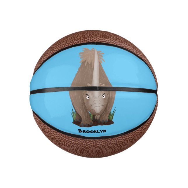 Mini Balón De Baloncesto Personalizado elasmotherium rinoceronte (Anverso)