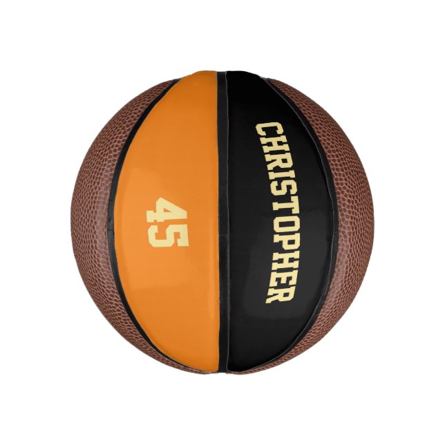 Mini Balón De Baloncesto Personalizado Jugador Equipo Nombre Club Número Mo (Vertical)