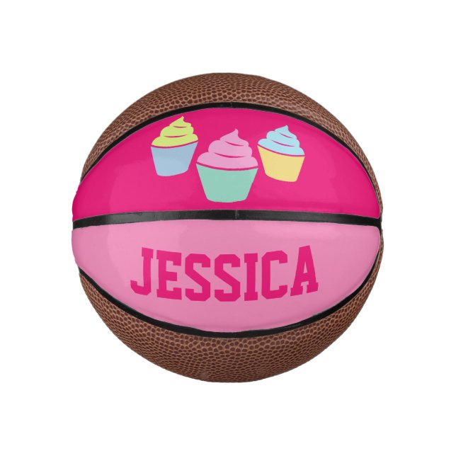 Mini Balón De Baloncesto Personalizado lindo quequito rosado pequeño balonc (Anverso)
