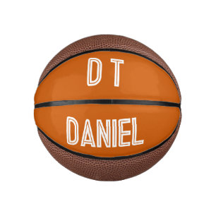 Mini Balón De Baloncesto Personalizado - naranja quemado