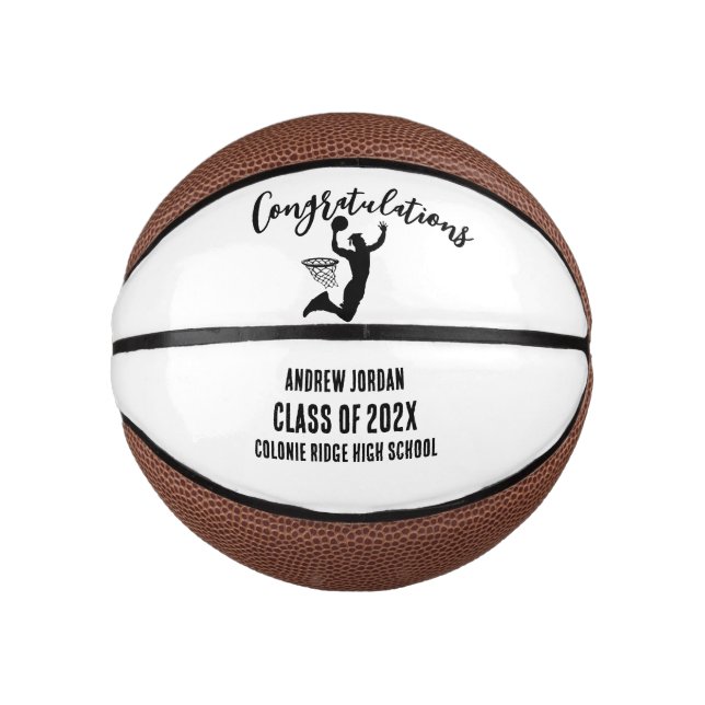 Mini Balón De Baloncesto Personalized Graduation Basketball, Name (Anverso)