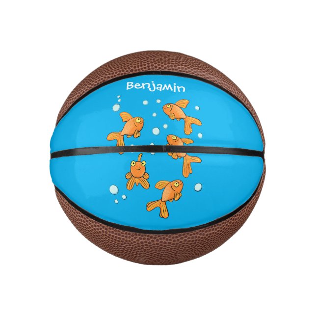 Mini Balón De Baloncesto Pescado de oro naranja lindo en el ilustracion per (Anverso)