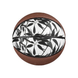 Mini Balón De Baloncesto Planta de bambú blanco y negro