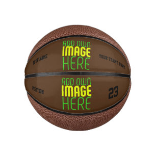MINI BALÓN DE BALONCESTO PLANTILLA DE TEXTO DE IMAGEN MARRÓN SENCILLA EDITA