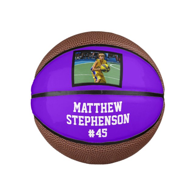 Mini Balón De Baloncesto Purple Photo Basketball Ball (Anverso)
