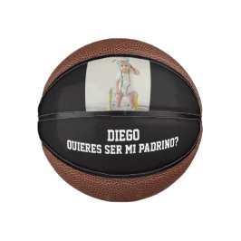 Mini Balón De Baloncesto Quieres Ser Mi Padrino Godparent Proposal Sports