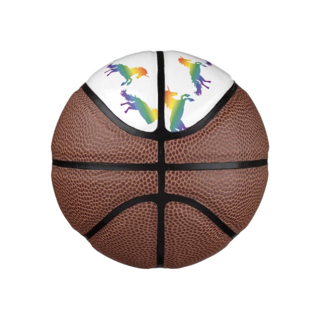 Mini Balón De Baloncesto Rainbow Unicorn lgbt (Derecha)