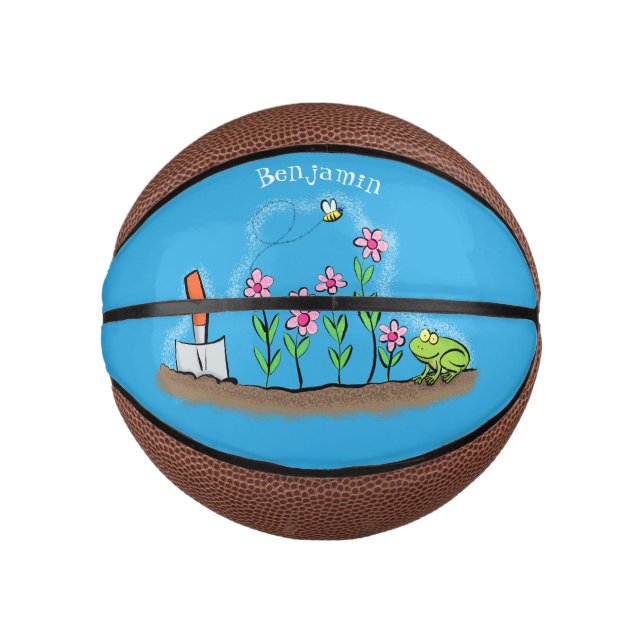 Mini Balón De Baloncesto Rana y abeja en el ilustracion personalizado de ja (Anverso)