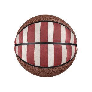 Mini Balón De Baloncesto Rayas Rojas de Crema