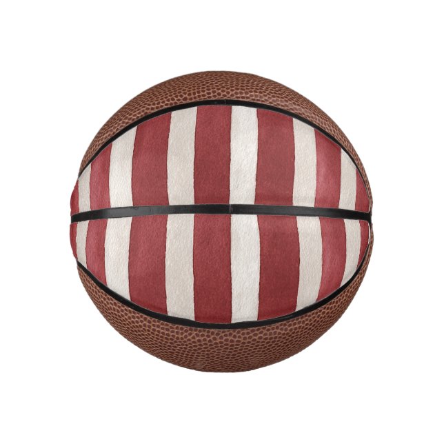 Mini Balón De Baloncesto Rayas Rojas de Crema (Anverso)
