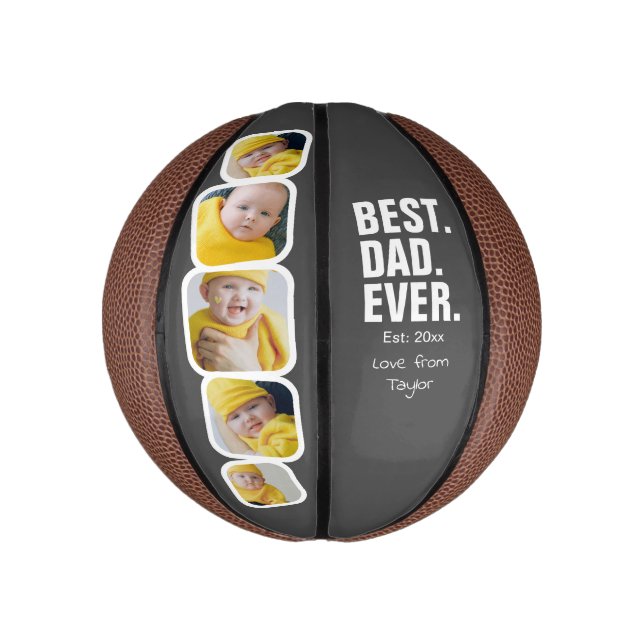 Mini Balón De Baloncesto Regalo fotográfico del Día del Padre Personalizado (Vertical)