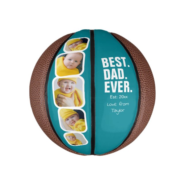 Mini Balón De Baloncesto Regalo fotográfico del Día del Padre Personalizado (Vertical)