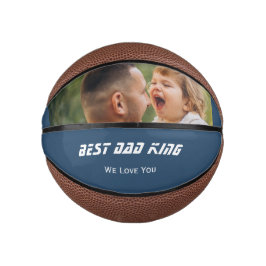 Mini Balón De Baloncesto Rey de Ajedrez Metálico Diamante Azul Día del Padr