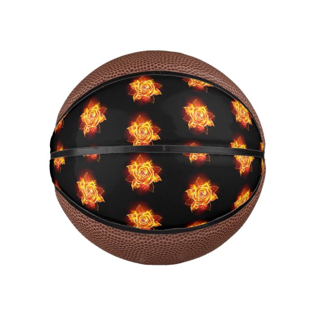 Mini Balón De Baloncesto Rosa de incendios en auge (Anverso)