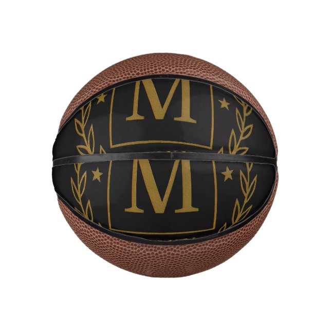 Mini Balón De Baloncesto "Royal NMKY Emblem – Monogram M Crest Design" (Anverso)