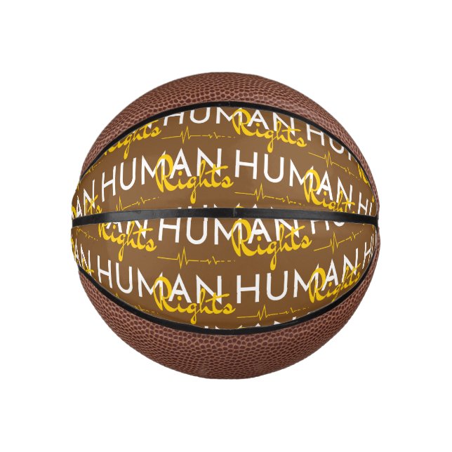 Mini Balón De Baloncesto Salvamento de los derechos humanos (Anverso)