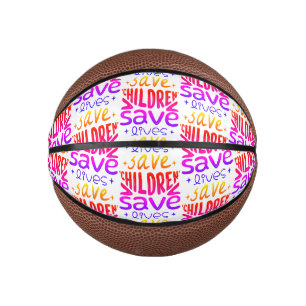 Mini Balón De Baloncesto Salven niños, salven vidas