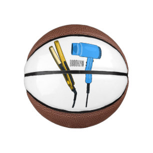 Mini Balón De Baloncesto Secador de pelo y ilustracion de alisador de pelo