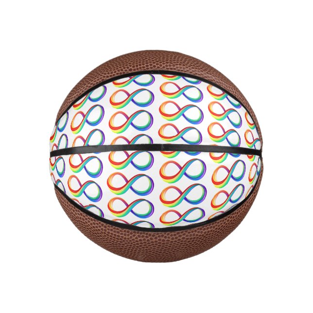 Mini Balón De Baloncesto Símbolo infinito arcoiris en capas (Anverso)