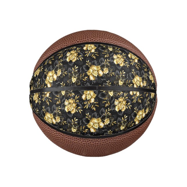 Mini Balón De Baloncesto Sin inconvenientes con las orquídeas de joyas (Anverso)