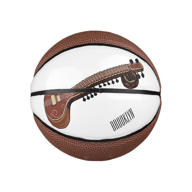 Mini Balón De Baloncesto Sitar personalizado ilustracion (Anverso)