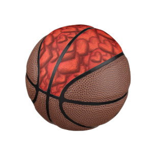 Mini Balón De Baloncesto Sombrerosos corazones profundamente rojos