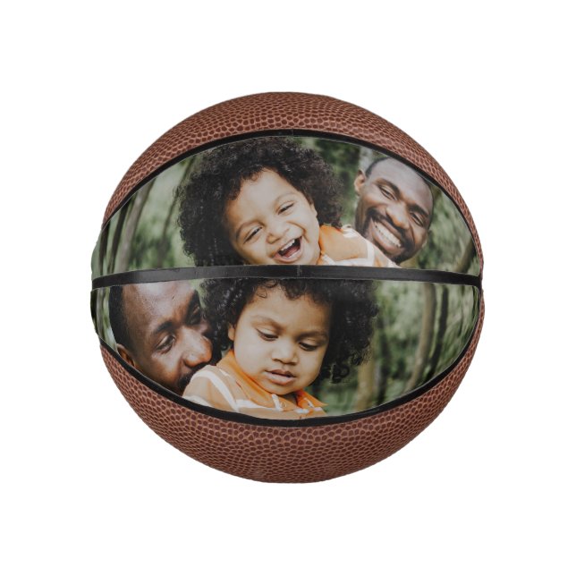 Mini Balón De Baloncesto Tus fotos familiares Deportes personalizados (Anverso)