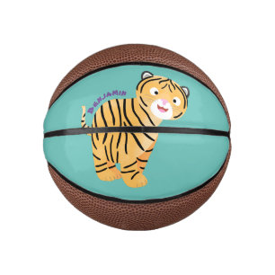 Mini Balón De Baloncesto Un personalizado feliz del cachorro de tigre