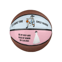 Mini Balón De Baloncesto Una empleada de honor o una dama de honor invitan
