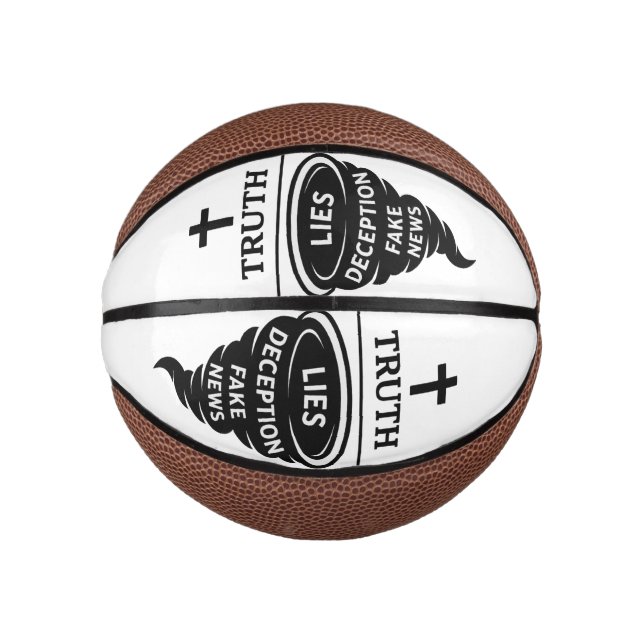 Mini Balón De Baloncesto Verdad sobre mentiras (Anverso)